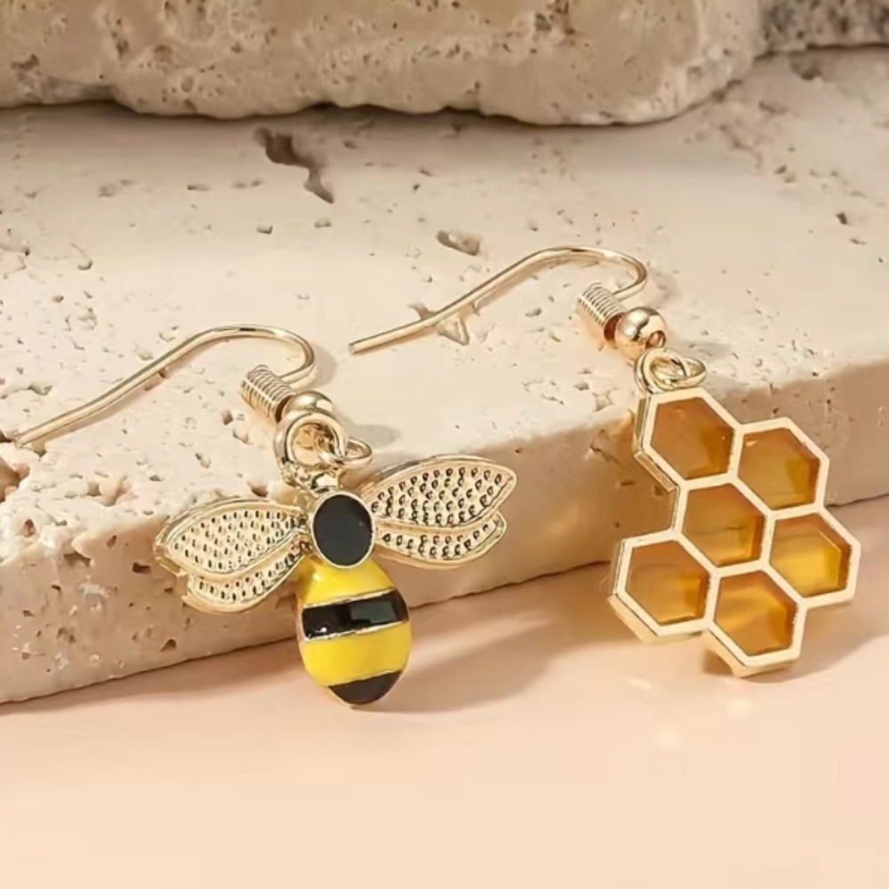 Bee Dangle Earrings - Picture 6 of 6